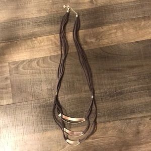 Silpada Gray Leather Necklace
